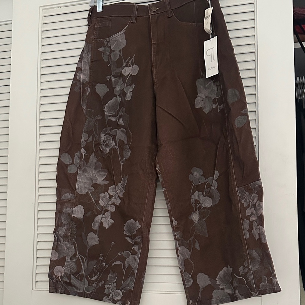 Floral Brown Pants